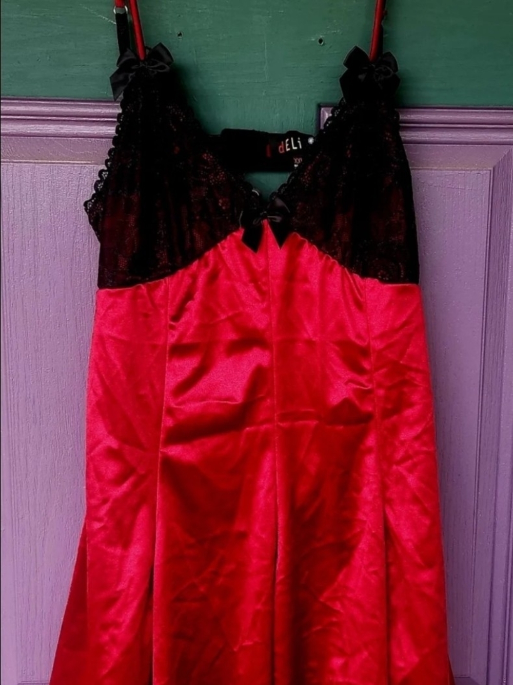dELiA*s Black & Red Satin Mini Dress dead stock sold out.